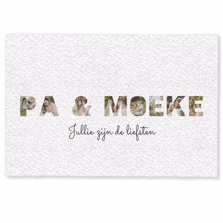 Personaliseerbare deurmat - Pa & Moeke - Lettercollage — 1