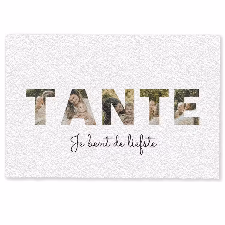 Personaliseerbare deurmat - Tante - Lettercollage — 1
