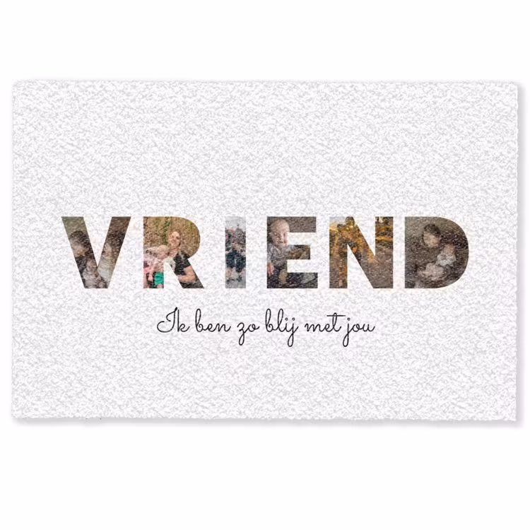Personaliseerbare deurmat - Vriend - Lettercollage — 1