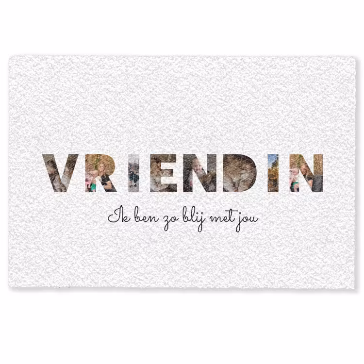 Personaliseerbare deurmat - Vriendin - Lettercollage — 1
