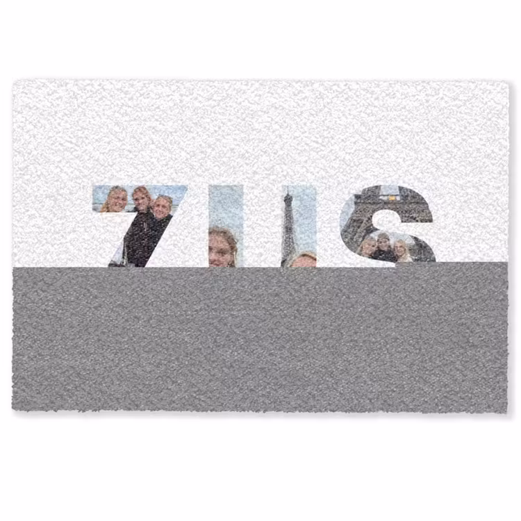 Personaliseerbare deurmat - Zus - Lettercollage — 1