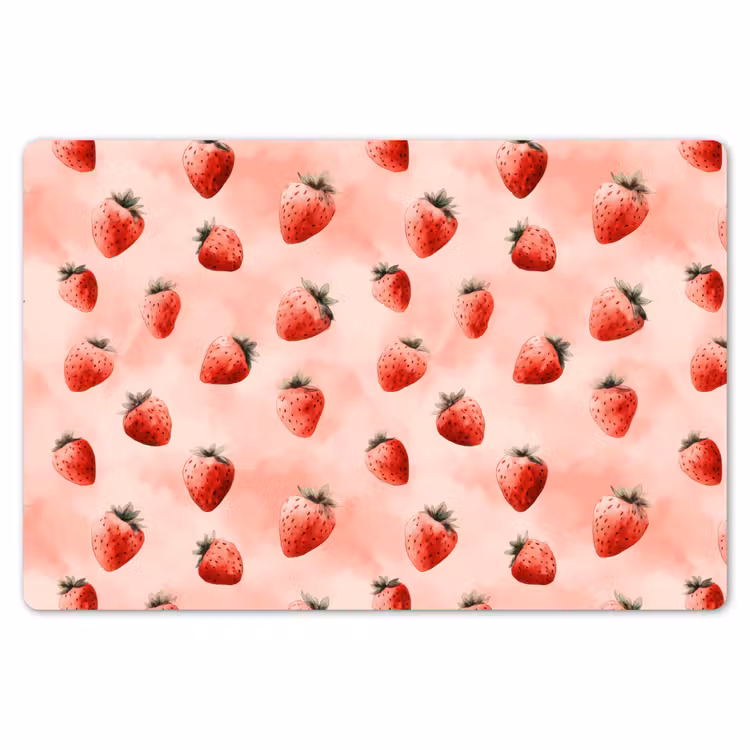 Placemat - 6 stuks - Aardbei - Patroon - Roze — 7