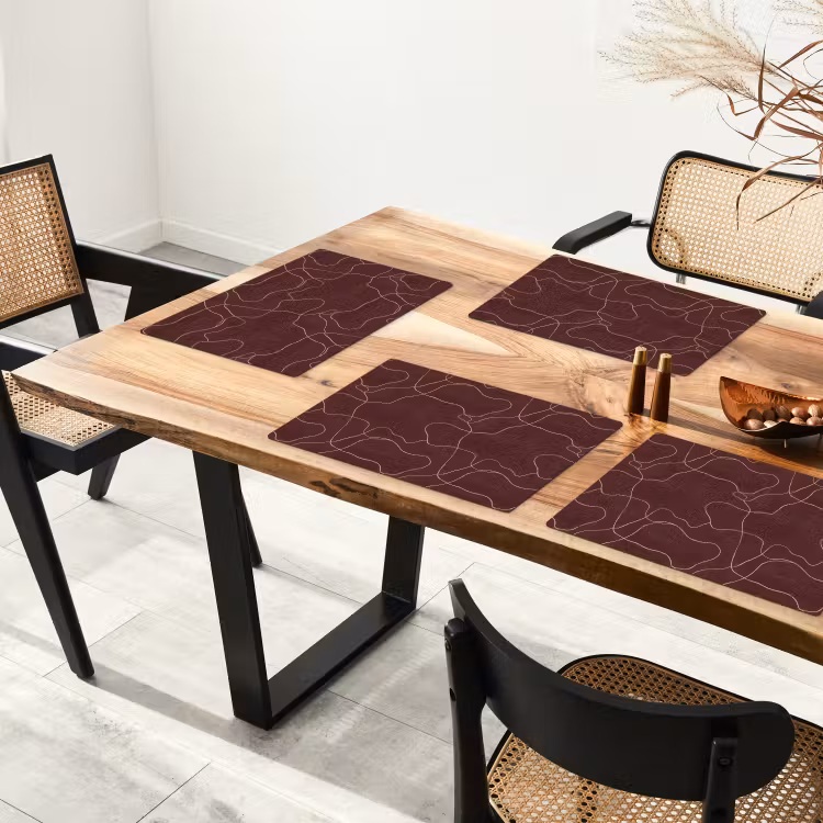 Placemat - 6 stuks - Abstract - Modern - Bruin — 5