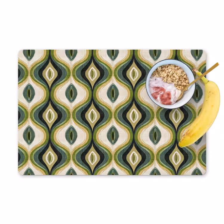 Placemat - 6 stuks - Abstract - Ritmisch - Groen — 1