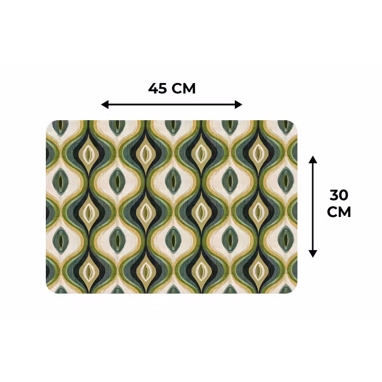 Placemat - 6 stuks - Abstract - Ritmisch - Groen — 3