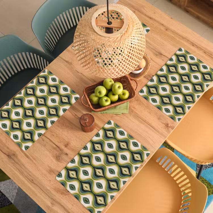Placemat - 6 stuks - Abstract - Ritmisch - Groen — 6