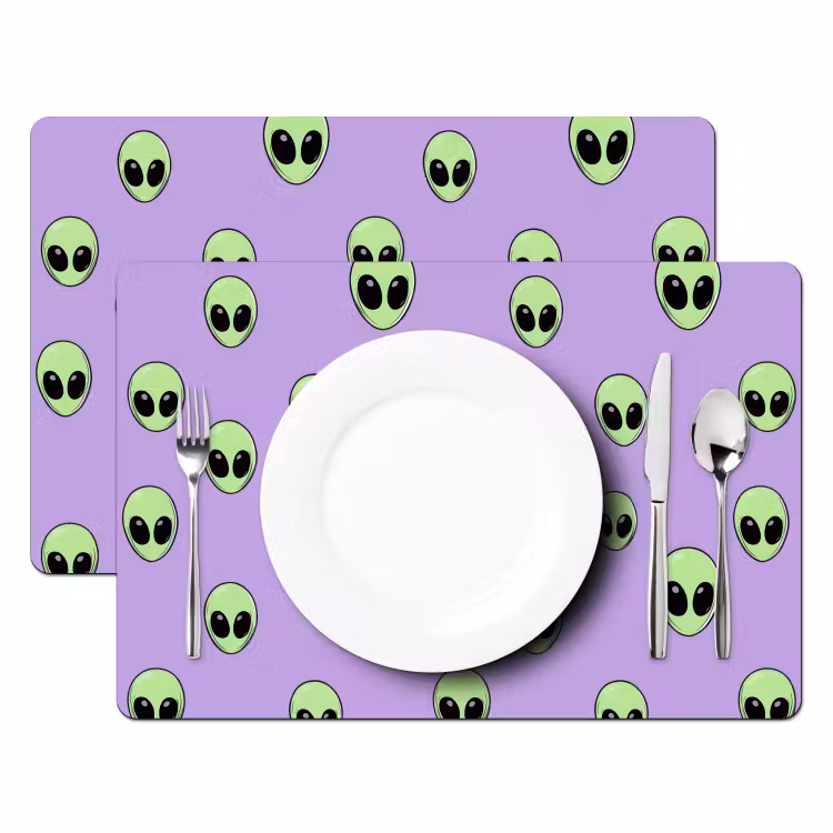 Placemat - 6 stuks - Alien - Retro - Lila — 2