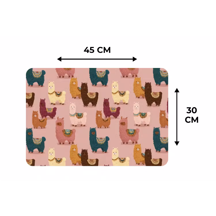 Placemat - 6 stuks - Alpaca's - Patroon - Kleurrijk — 3