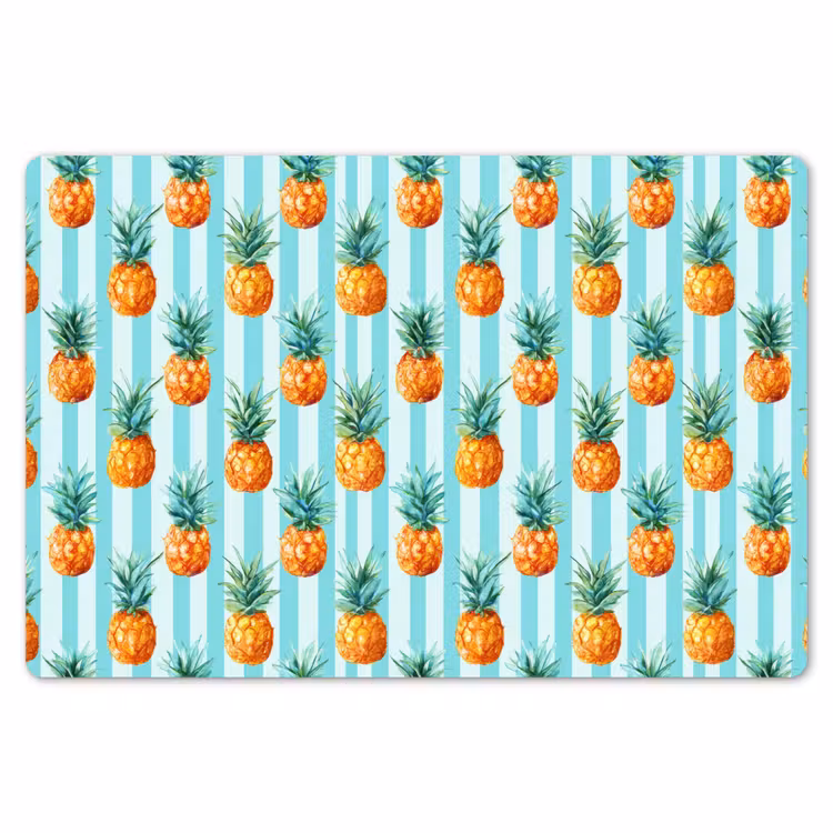 Placemat - 6 stuks - Ananas - Strepen - Groen — 7