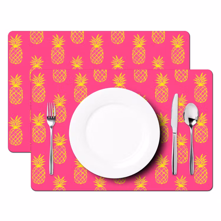 Placemat - 6 stuks - Ananas - Trendy - Roze — 2