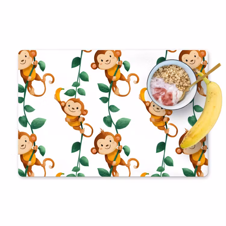 Placemat - 6 stuks - Apen - Lianen - Kleurrijk — 1