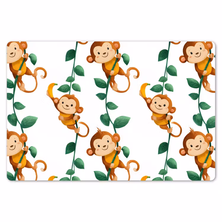 Placemat - 6 stuks - Apen - Lianen - Kleurrijk — 7