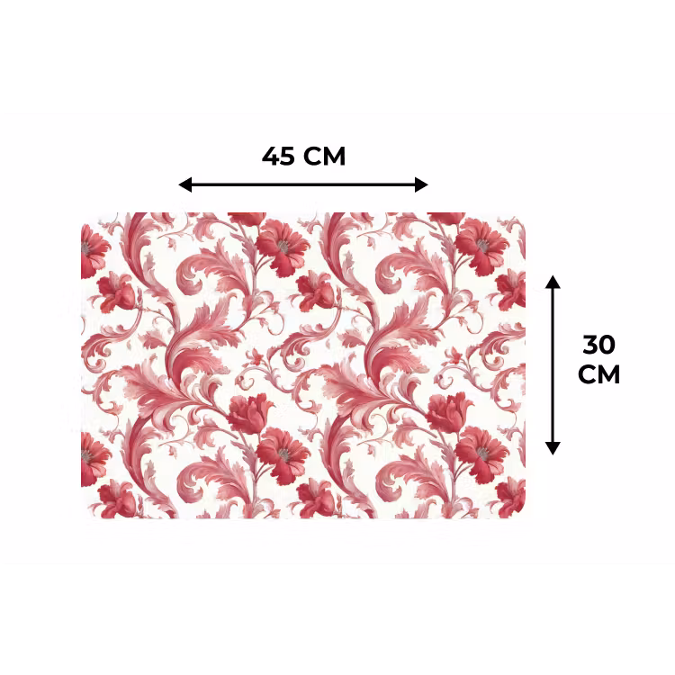 Placemat - 6 stuks - Barok - Patroon - Rood — 3