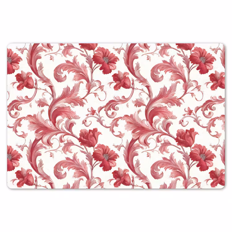 Placemat - 6 stuks - Barok - Patroon - Rood — 7