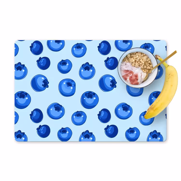 Placemat - 6 stuks - Bessen - Modern - Blauw — 1