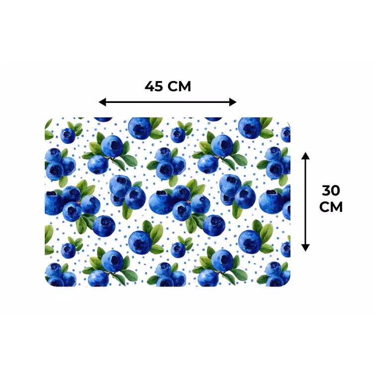 Placemat - 6 stuks - Bessen - Patroon - Blauw — 3