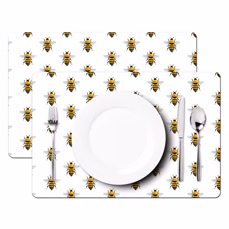 Placemat - 6 stuks - Bijen - Tijdloos - Wit — 2