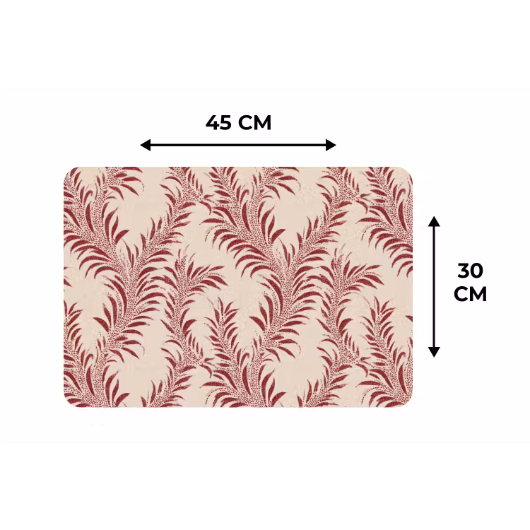 Placemat - 6 stuks - Bladeren - Linnen - Rood — 3