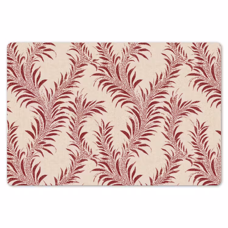 Placemat - 6 stuks - Bladeren - Linnen - Rood — 7