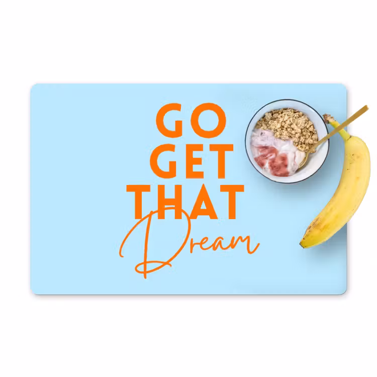 Placemat - 6 stuks - Blauw - Oranje - Tekst — 1