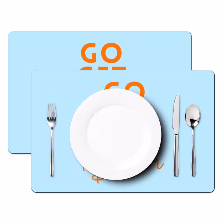 Placemat - 6 stuks - Blauw - Oranje - Tekst — 2