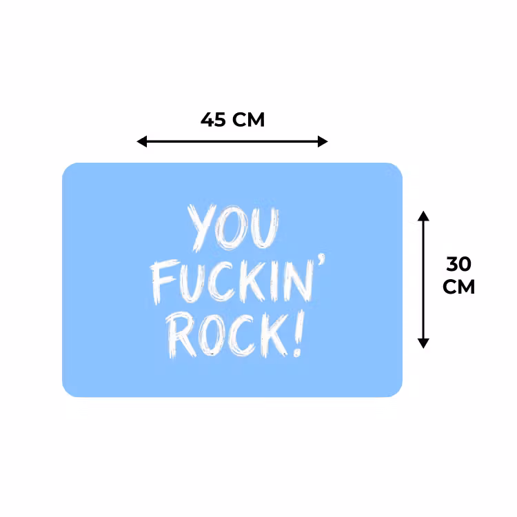 Placemat - 6 stuks - Blauw - Wit - You fuckin rock — 3