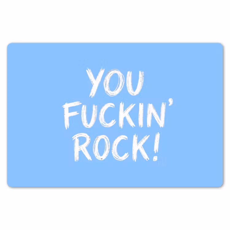 Placemat - 6 stuks - Blauw - Wit - You fuckin rock — 7