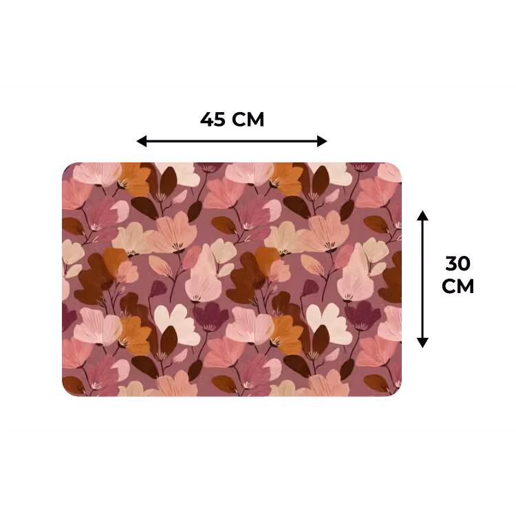 Placemat - 6 stuks - Bloem - Patroon - Roze — 3