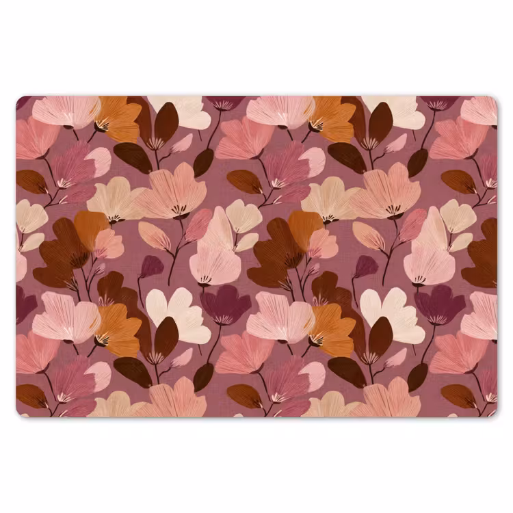 Placemat - 6 stuks - Bloem - Patroon - Roze — 7