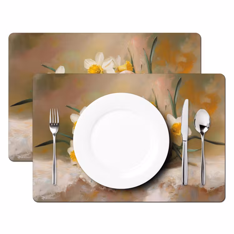 Placemat - 6 stuks - Bloemen - Eieren - Geschilderd — 2