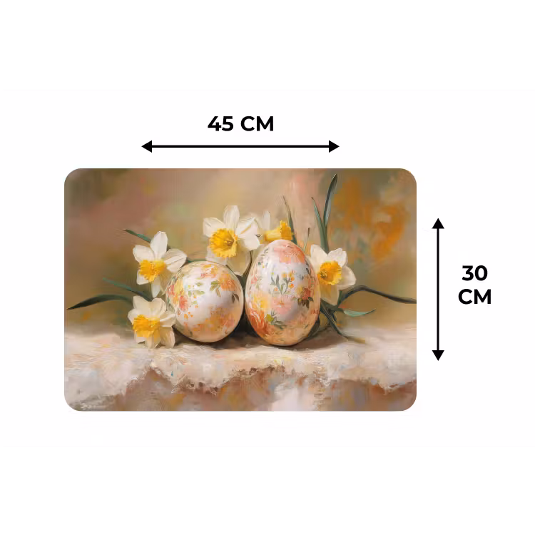Placemat - 6 stuks - Bloemen - Eieren - Geschilderd — 3