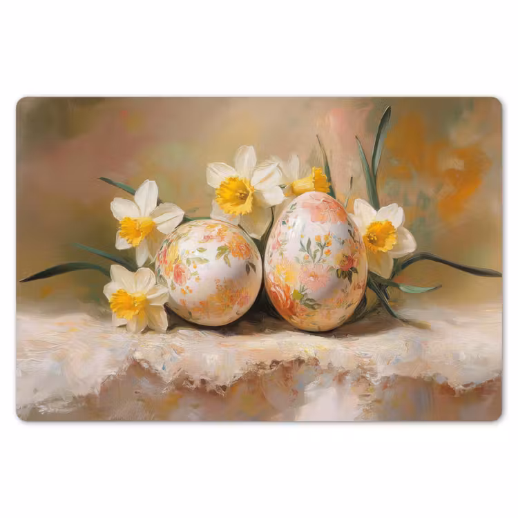 Placemat - 6 stuks - Bloemen - Eieren - Geschilderd — 7
