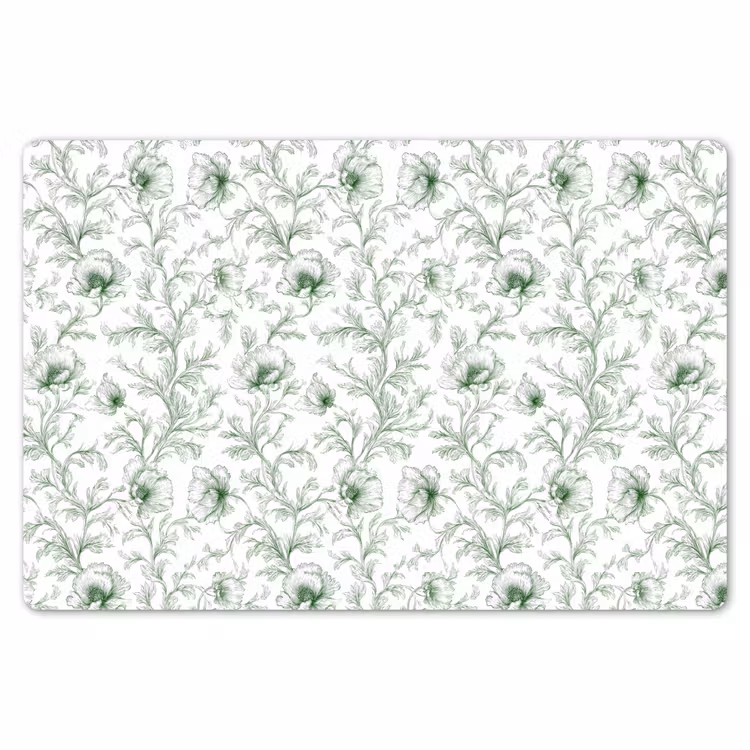 Placemat - 6 stuks - Bloemen - Getekend - Groen — 7