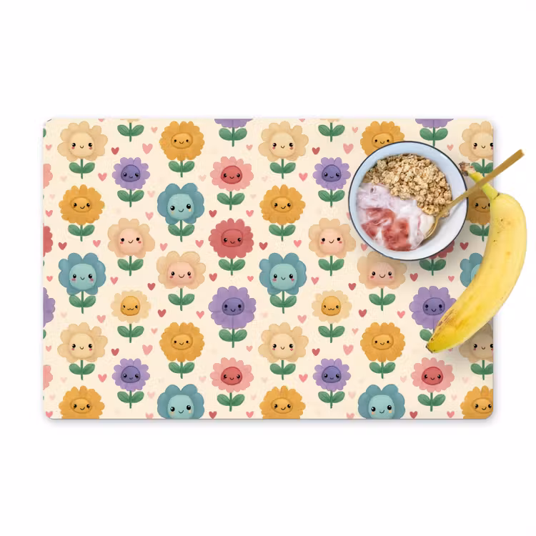Placemat - 6 stuks - Bloemen - Hartjes - Kleurrijk — 1