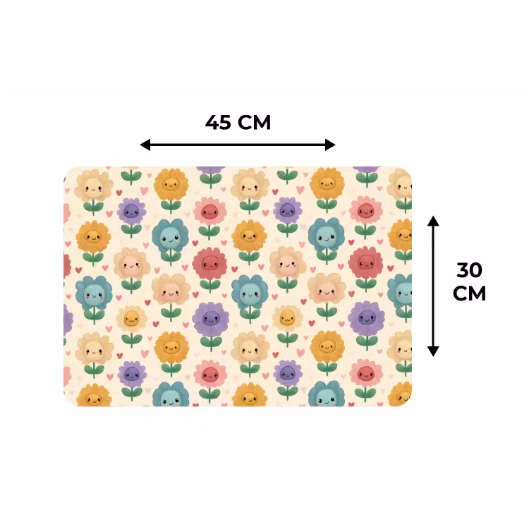Placemat - 6 stuks - Bloemen - Hartjes - Kleurrijk — 3