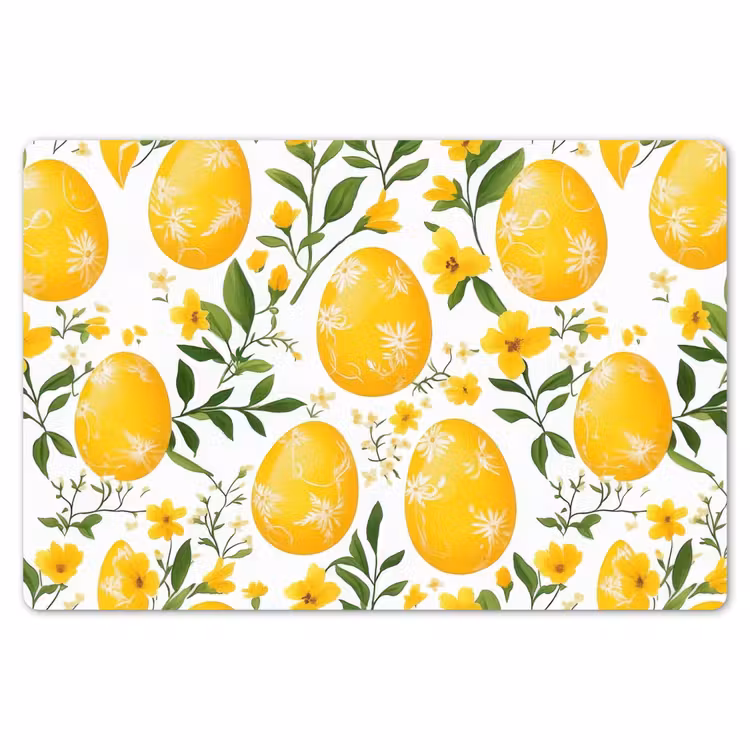 Placemat - 6 stuks - Bloemen - Paaseieren - Geel — 7