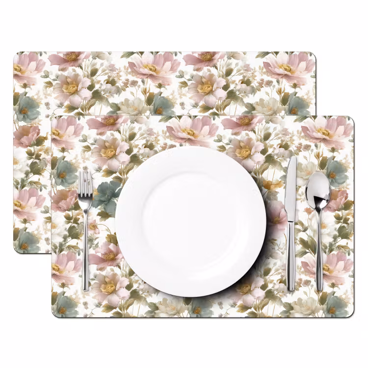 Placemat - 6 stuks - Bloemen - Patroon - Pastel — 2