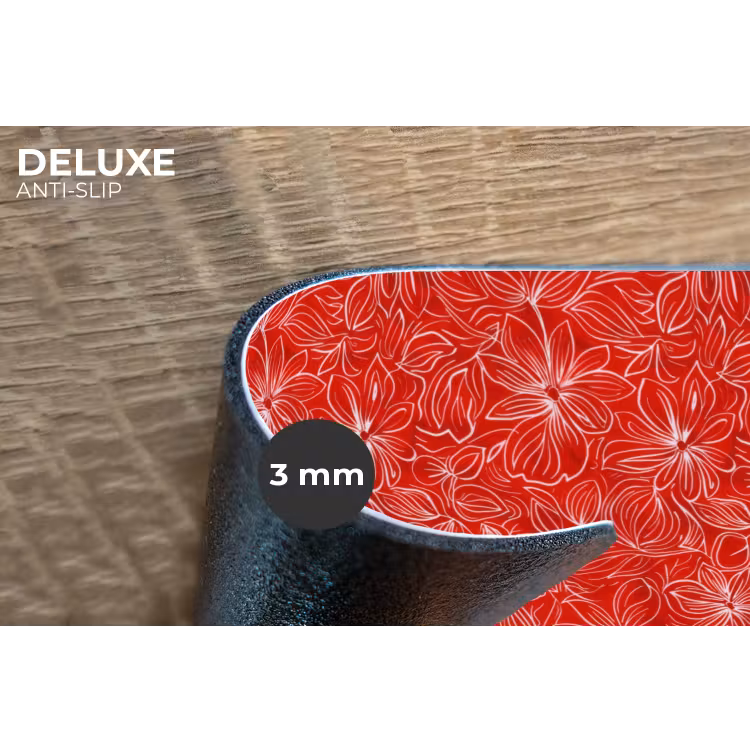 Placemat - 6 stuks - Bloemen - Patroon - Rood — 4