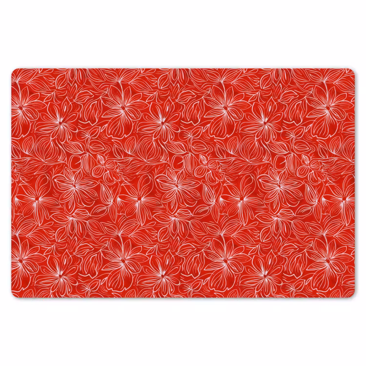 Placemat - 6 stuks - Bloemen - Patroon - Rood — 7