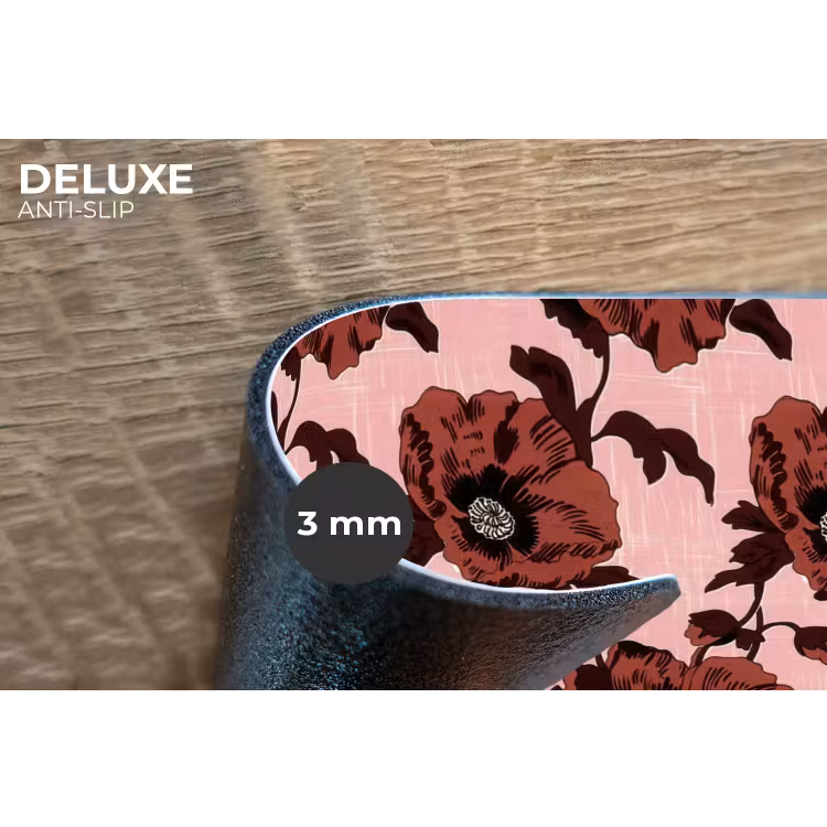 Placemat - 6 stuks - Bloemen - Retro - Rood — 4
