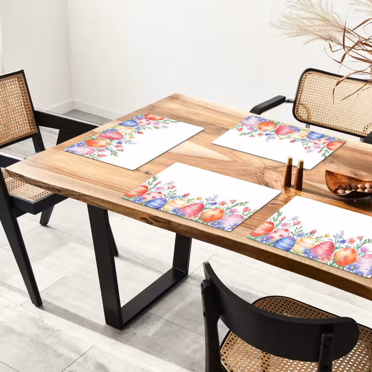Placemat - 6 stuks - Bloementuin - Kleurrijk - Eieren — 5