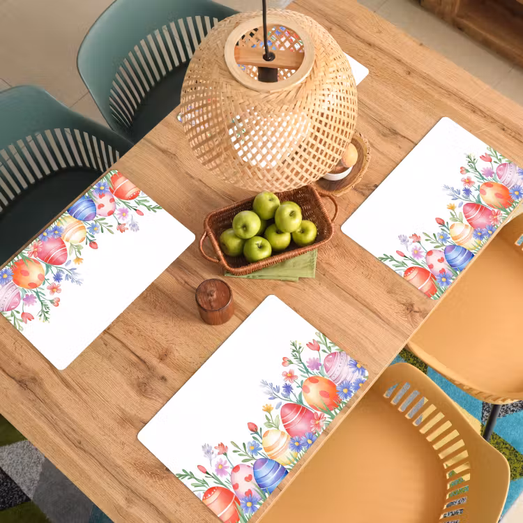 Placemat - 6 stuks - Bloementuin - Kleurrijk - Eieren — 6