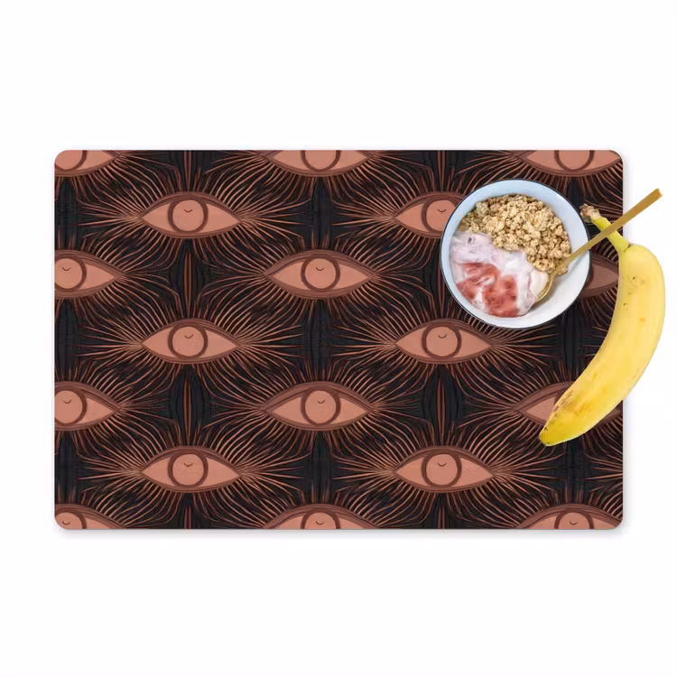 Placemat - 6 stuks - Boheems - Oog - Bruin — 1