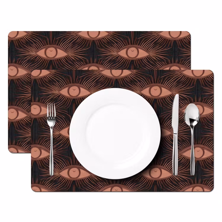 Placemat - 6 stuks - Boheems - Oog - Bruin — 2