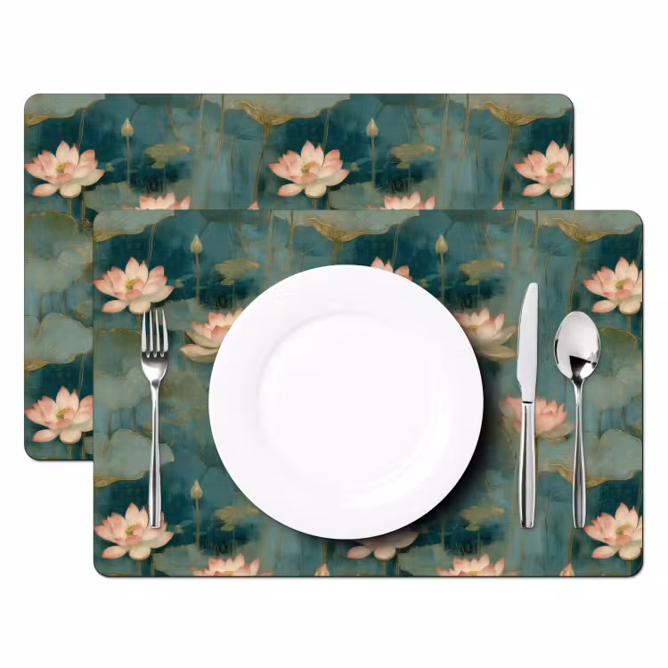 Placemat - 6 stuks - Botanisch - Bloemen - Roze — 2