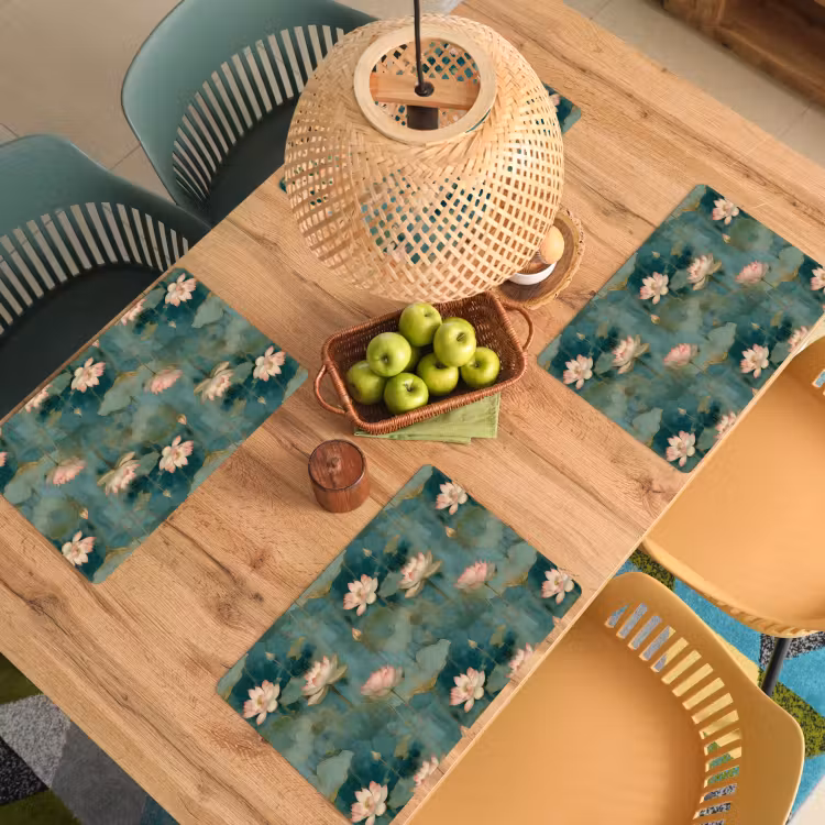 Placemat - 6 stuks - Botanisch - Bloemen - Roze — 6
