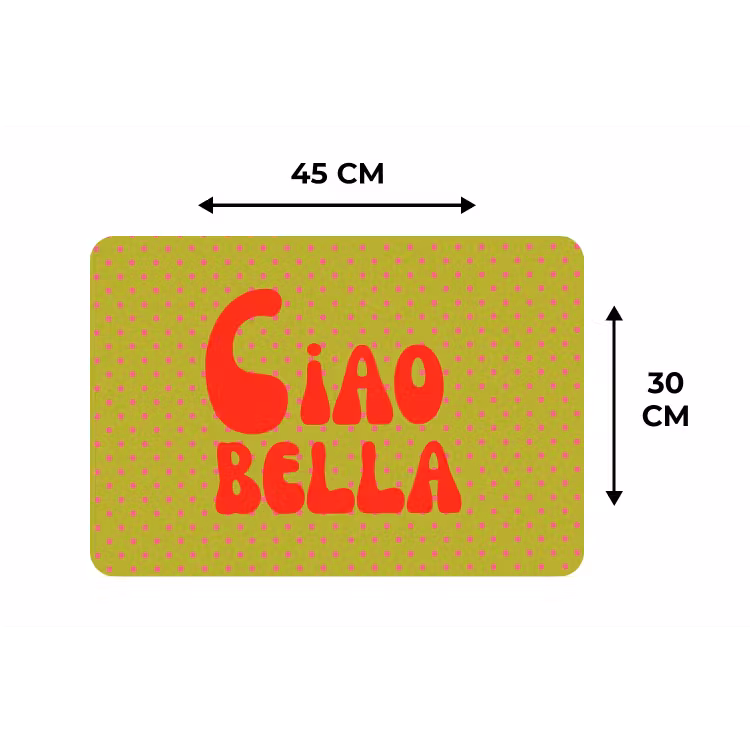Placemat - 6 stuks - Ciao bella - Rood - Groen - Stippen — 3