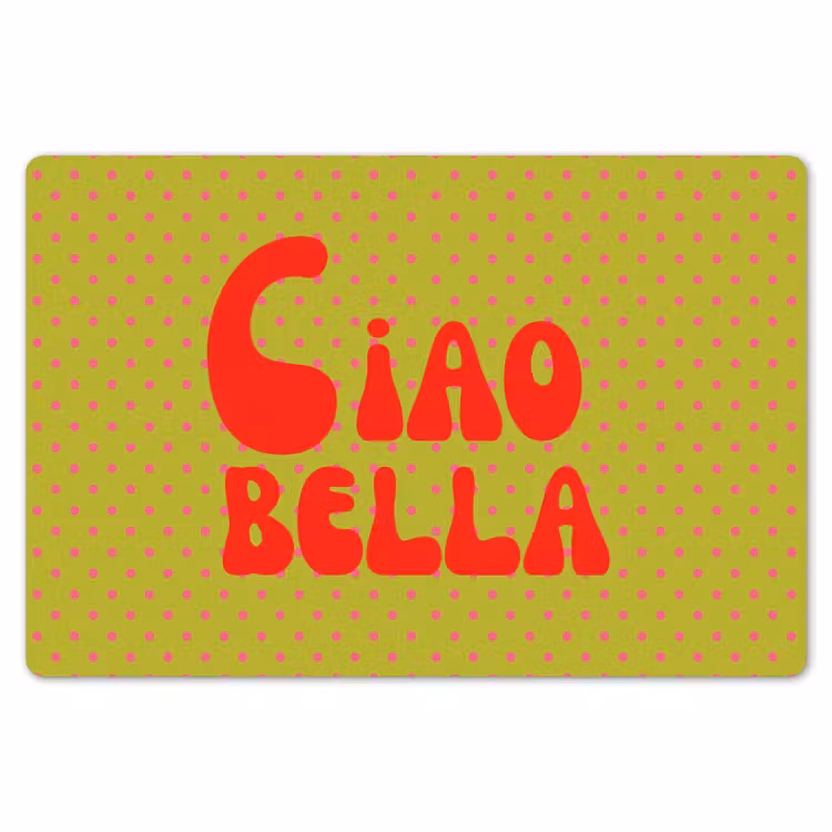 Placemat - 6 stuks - Ciao bella - Rood - Groen - Stippen — 7