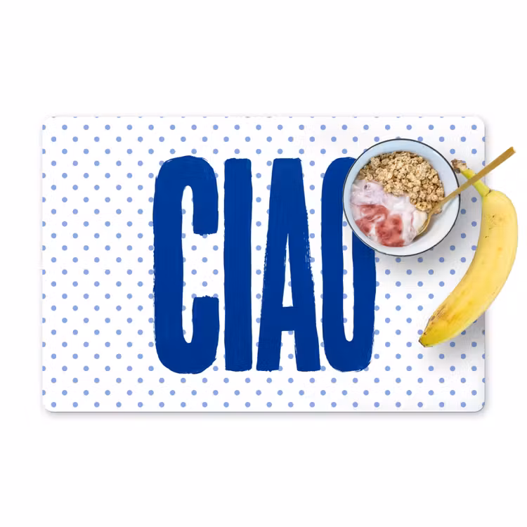 Placemat - 6 stuks - Ciao - Blauw - Stippen — 1