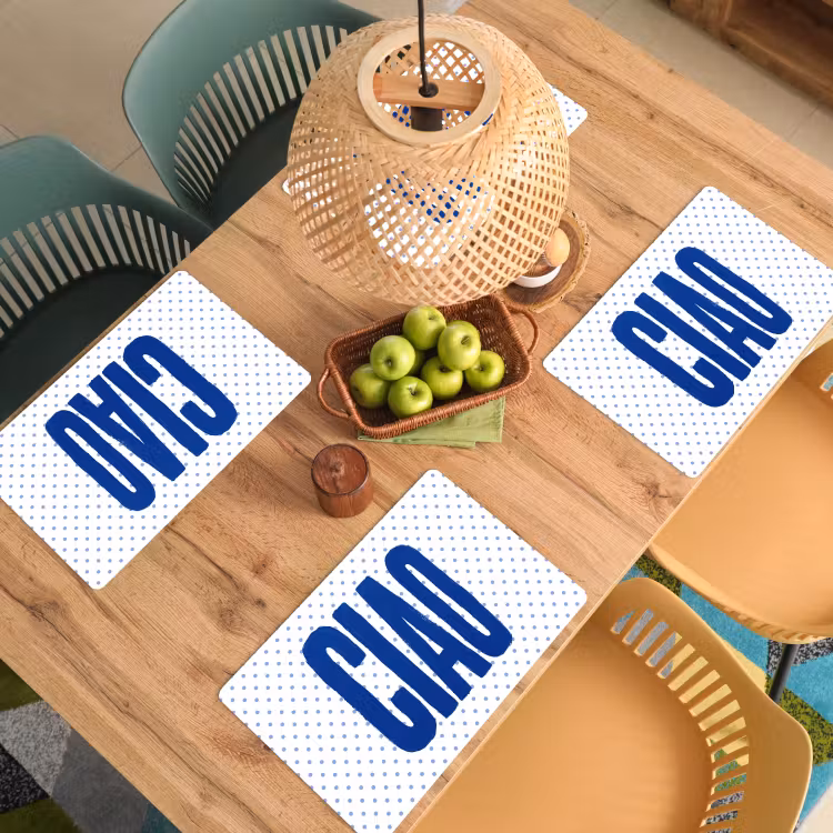 Placemat - 6 stuks - Ciao - Stippen - Roze - Wit — 6